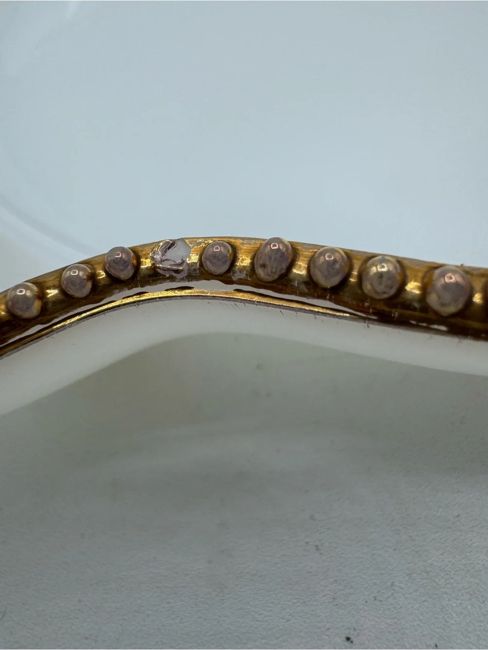 Vintage Anchor Hocking Fire King Milk Glass Divided Relish Dish Tray Gold Trim